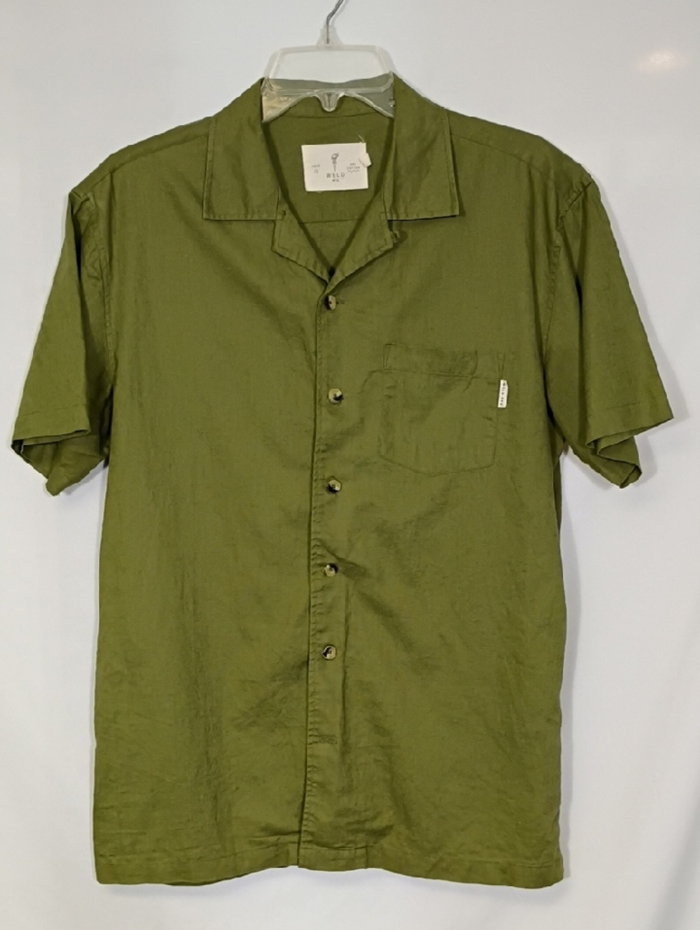 EUC Weld Mfg.Hemp Mens Button Up Camp Shirt Size Medium Hemp Organic Cotton